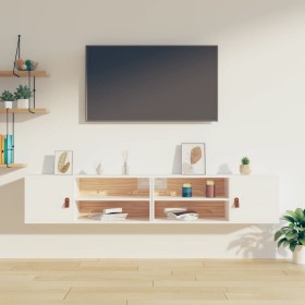 Armarios de pared 2 uds madera maciza pino blanco 80x30x30 cm von , Regale und Regale - Ref: Foro24-818388, Preis: 111,38 €, ...