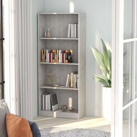Estantería de 4 niveles contrachapada gris hormigón 60x24x142cm von , Bücherregale und Regale - Ref: Foro24-800877, Preis: 62...