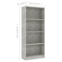 Estantería de 4 niveles contrachapada gris hormigón 60x24x142cm von , Bücherregale und Regale - Ref: Foro24-800877, Preis: 62...