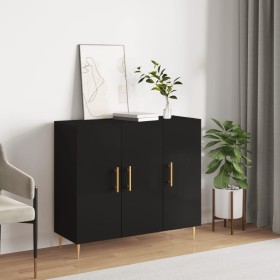 Aparador de madera de ingeniería negro 90x34x80 cm von , Sideboards - Ref: Foro24-828093, Preis: 97,53 €, Rabatt: %