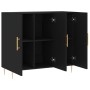 Aparador de madera de ingeniería negro 90x34x80 cm von , Sideboards - Ref: Foro24-828093, Preis: 97,53 €, Rabatt: %