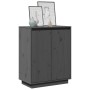 Aparador de madera maciza de pino gris 60x34x75 cm by , Sideboards - Ref: Foro24-813347, Price: 68,33 €, Discount: %