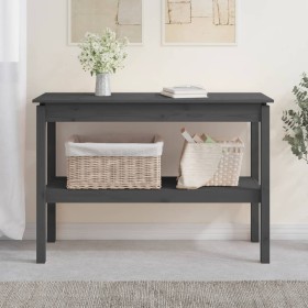 Mesa consola madera maciza de pino gris 110x40x75 cm by , Side tables - Ref: Foro24-814301, Price: 101,94 €, Discount: %