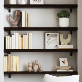 Estante de pared madera roble tratada marrón oscuro 80x20x4 cm by , Shelves and shelves - Ref: Foro24-363780, Price: 30,07 €,...