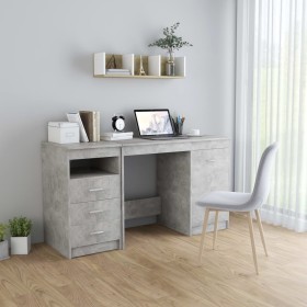 Escritorio de madera de ingeniería gris hormigón 140x50x76 cm de , Escritorios - Ref: Foro24-3054784, Precio: 145,68 €, Descu...