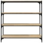 Estantería contrachapada y acero roble Sonoma 100x33x100 cm by , Bookcases and shelves - Ref: Foro24-819358, Price: 73,54 €, ...
