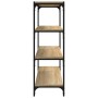Estantería contrachapada y acero roble Sonoma 100x33x100 cm by , Bookcases and shelves - Ref: Foro24-819358, Price: 73,54 €, ...
