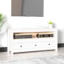Mueble para TV de madera maciza de pino blanco 114x35x52 cm von , TV-Möbel - Ref: Foro24-821503, Preis: 120,77 €, Rabatt: %