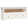 Mueble para TV de madera maciza de pino blanco 114x35x52 cm von , TV-Möbel - Ref: Foro24-821503, Preis: 120,77 €, Rabatt: %