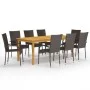 Braunes 9-teiliges Garten-Ess-Set von vidaXL, Gartensets - Ref: Foro24-3067880, Preis: 650,53 €, Rabatt: %