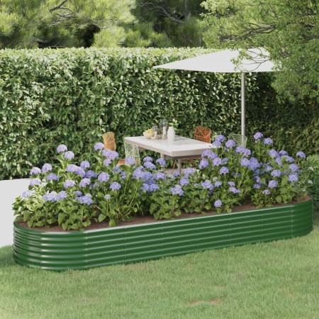 Jardinera arriate acero recubrimiento polvo verde 322x100x36 cm von , Töpfe und Pflanzgefäße - Ref: Foro24-318998, Preis: 63,...