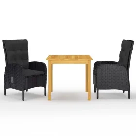 Black 3-Piece Garden Dining Set by vidaXL, Garden sets - Ref: Foro24-3067680, Price: 396,49 €, Discount: %