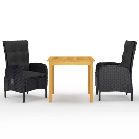 Schwarze 3-teilige Garten-Essgruppe von vidaXL, Gartensets - Ref: Foro24-3067680, Preis: 347,75 €, Rabatt: %