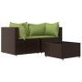 Set muebles de jardín 3 piezas y cojines ratán sintético marrón by , Outdoor sofas - Ref: Foro24-319827, Price: 179,64 €, Dis...