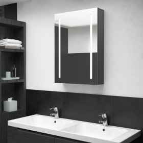 Armario de baño con espejo y luz LED gris 50x13x70 cm de vidaXL, Tocadores de baño - Ref: Foro24-326497, Precio: 109,51 €, De...