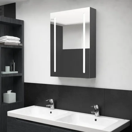 Bathroom cabinet with mirror and LED light gray 50x13x70 cm by vidaXL, bathroom vanities - Ref: Foro24-326497, Price: 107,69 ...