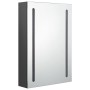 Armario de baño con espejo y luz LED gris 50x13x70 cm