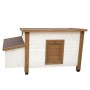 @Pet Gallinero de exterior madera blanco y marrón 136x74,5x75 cm von , Käfige und Lebensräume für Kleintiere - Ref: Foro24-44...