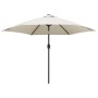 Sombrilla con palo de acero blanca arena 3 m by , Umbrellas - Ref: Foro24-40770, Price: 63,98 €, Discount: %