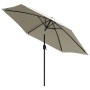 Sombrilla con palo de acero blanca arena 3 m by , Umbrellas - Ref: Foro24-40770, Price: 63,98 €, Discount: %