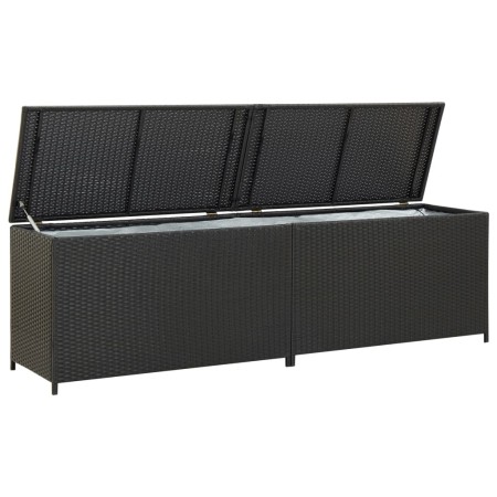 Caja de almacenaje de jardín ratán sintético negro 200x50x60 cm von , Aufbewahrungsboxen für den Außenbereich - Ref: Foro24-4...