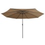 Sombrilla de jardín con palo de metal taupe 390 cm by , Umbrellas - Ref: Foro24-47381, Price: 78,00 €, Discount: %