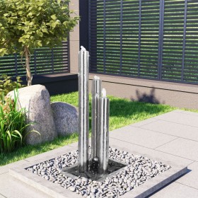 Fuente de jardín de acero inoxidable plateado 48x34x88 cm by , Fountains and waterfalls - Ref: Foro24-48090, Price: 356,01 €,...