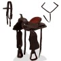 Montura occidental, cabezada y pechera cuero real 15" marrón de , Monturas - Ref: Foro24-91347, Precio: 222,41 €, Descuento: %