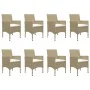 Juego de comedor de jardín 9 piezas beige de vidaXL, Conjuntos de jardín - Ref: Foro24-3067861, Precio: 723,86 €, Descuento: %