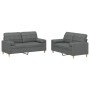 Juego de sofás con cojines 2 piezas tela gris oscuro von , Sofas - Ref: Foro24-3201291, Preis: 442,33 €, Rabatt: %