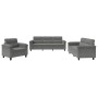 Juego de sofás con cojines 3 piezas tela microfibra gris oscuro by , Sofas - Ref: Foro24-3202292, Price: 795,16 €, Discount: %
