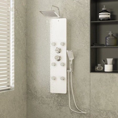 Panel ducha de vidrio 25x47,5x130 cm blanco von , Strahldüsen für Badewannen und Duschen - Ref: Foro24-151419, Preis: 203,51 ...