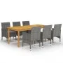 7-teiliges graues Garten-Ess-Set von vidaXL, Gartensets - Ref: Foro24-3067856, Preis: 602,76 €, Rabatt: %