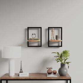 Estantes de pared 2 unidades madera maciza acacia 25x25x35 cm von , Regale und Regale - Ref: Foro24-338461, Preis: 43,69 €, R...