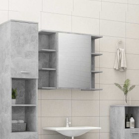 Armario de espejo de baño contrachapada gris 80x20,5x64 cm von , Badezimmerwaschtische - Ref: Foro24-802610, Preis: 89,50 €, ...