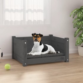 Cama para perros madera maciza de pino gris 55,5x45,5x28 cm von , Betten für Hunde - Ref: Foro24-821444, Preis: 53,24 €, Raba...