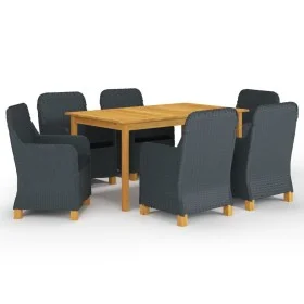 Dark Gray 7-Piece Garden Dining Set by vidaXL, Garden sets - Ref: Foro24-3067851, Price: 815,39 €, Discount: %