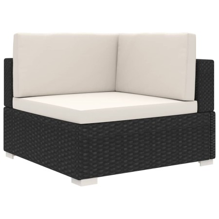 Asiento seccional de esquina con cojines 1 uds ratán PE negro von , Modulare Sofas für den Außenbereich - Ref: Foro24-46798, ...
