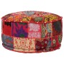 Puf redondo de pachtwork algodón hecho a mano 40x20 cm rojo by , Ottomans - Ref: Foro24-246571, Price: 46,34 €, Discount: %