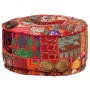 Puf redondo de pachtwork algodón hecho a mano 40x20 cm rojo by , Ottomans - Ref: Foro24-246571, Price: 46,34 €, Discount: %