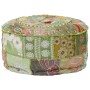Puf redondo de pachtwork algodón hecho a mano 40x20 cm verde by , Ottomans - Ref: Foro24-246573, Price: 57,86 €, Discount: %