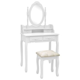 Juego de tocador y taburete madera paulownia blanco 75x69x140cm by , Bedroom Dressers - Ref: Foro24-289314, Price: 171,34 €, ...