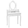 Juego de tocador y taburete madera paulownia blanco 75x69x140cm de , Tocadores para dormitorios - Ref: Foro24-289314, Precio:...