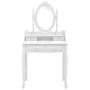 Juego de tocador y taburete madera paulownia blanco 75x69x140cm de , Tocadores para dormitorios - Ref: Foro24-289314, Precio:...