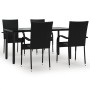 Juego de comedor de jardín 5 piezas ratán sintético negro von , Gartensets - Ref: Foro24-3156656, Preis: 322,17 €, Rabatt: %