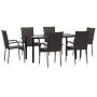 Juego de comedor de jardín 7 piezas ratán sintético marrón von , Gartensets - Ref: Foro24-3156661, Preis: 406,51 €, Rabatt: %