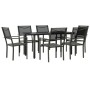 Juego de comedor para jardín 7 piezas acero y textilene negro von , Gartensets - Ref: Foro24-3200731, Preis: 407,15 €, Rabatt: %
