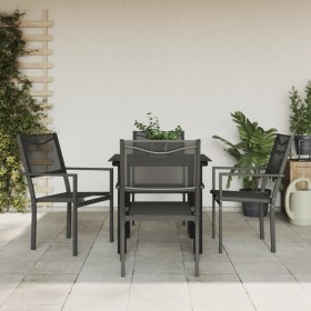 Juego de comedor para jardín 5 piezas acero y textilene negro von , Gartensets - Ref: Foro24-3200727, Preis: 282,06 €, Rabatt: %