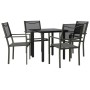 Juego de comedor para jardín 5 piezas acero y textilene negro by , Garden sets - Ref: Foro24-3200727, Price: 282,06 €, Discou...
