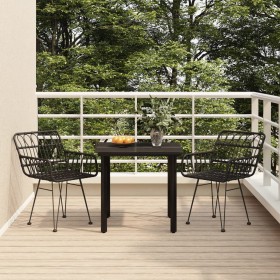 Juego de comedor de jardín 3 piezas ratán sintético negro von , Gartensets - Ref: Foro24-3157866, Preis: 222,80 €, Rabatt: %
